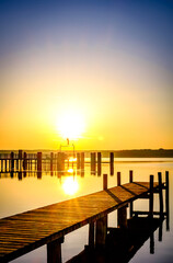 Fototapeta premium typical wooden jetty in germany