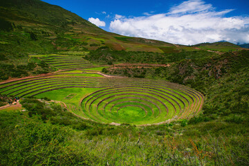 Agricultural terraces of the Moray Archaeological Center, Cusco Peru