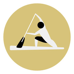 Canoe flatwater competition icon. Sport sign.