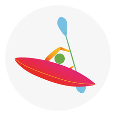 Canoe slalom competition icon. Colorful sport sign.