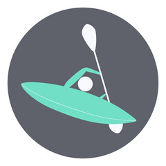 Canoe slalom competition icon. Sport sign.
