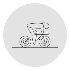 Cycling track competition icon. Sport sign. Line art.