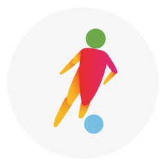 Football competition icon. Colorful sport sign.