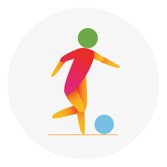 Fototapeta na wymiar Futsal competition icon. Colorful sport sign.