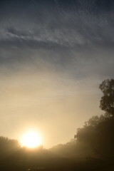 sunset over the clouds