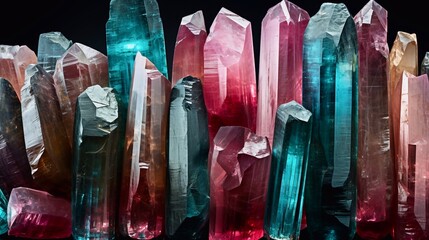 colored crystals, generative ai