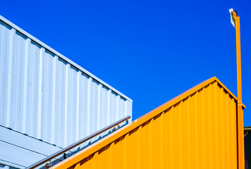 metal stairway at a container