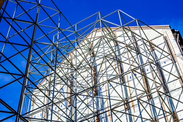 typical scaffolding at a construction site