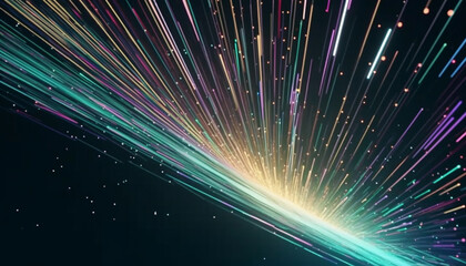 Vibrant colors in a row, abstract backdrop of glowing stars generated by AI