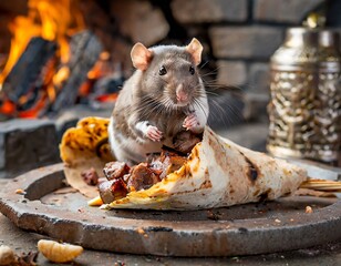 Ratte in einem Döner Imbiss