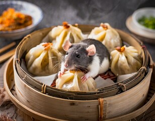 Ratte in einem chinesischen Restaurant - 677845939
