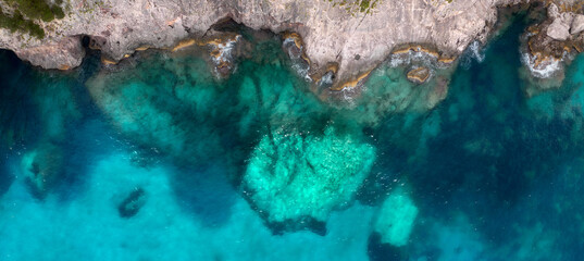 Summer holiday background Top view of seascape Travel