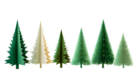 Fototapeta premium Happy Christmas colorful tree on white background