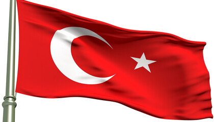 Turkish flag waving proudly, a symbol of patriotism and identity generated by AI