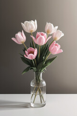 Tulips in vase, didiers tulip, tulipa gesneriana