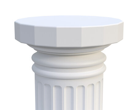 White column for product presentation isolated on transparent background