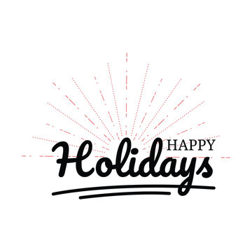 Hand drawn Happy holidays lettering typography logo