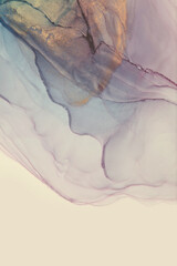 Art Abstract watercolor painting smoke blots. Beige, gold background. Marble texture. Alcohol ink.