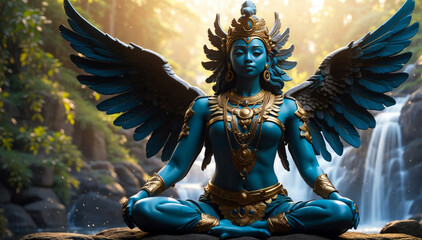 Garuda: The divine bird and mount of Vishnu.
