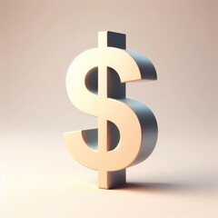 Obraz premium Dollar sign on gradient background.