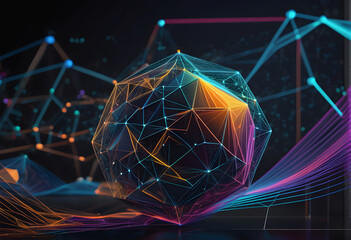 Dynamic Blockchain Algorithms: Abstract Visualization with Vibrant Geometric Motion