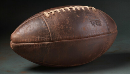 Old leather baseball glove catching ball in studio shot success generated by AI