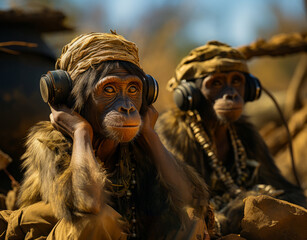 Monkeys Jamming to the Beats: Adorable, Music-loving Primates Enjoying Their Favorite Tunes