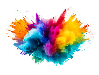 Fototapeta na wymiar Unique and different color powder explosion on transparent background