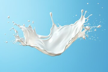 milk splash isolated on blue background