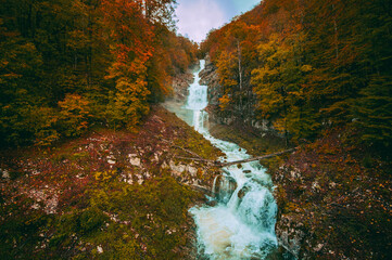 waterfall in autumn