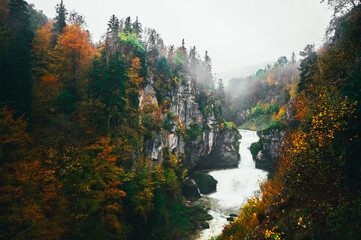 waterfall in autumn