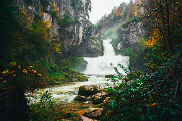 waterfall in the mountains