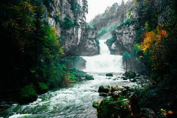 waterfall in the mountains