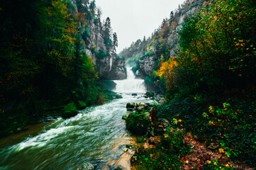 waterfall in the mountains