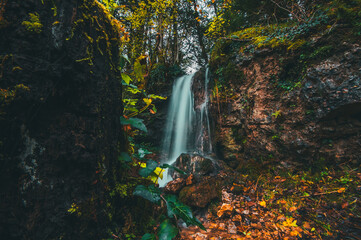 waterfall in autumn