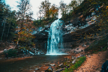 waterfall in autumn