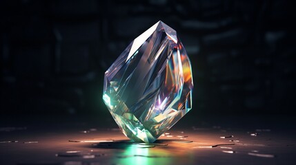 A 3D-rendered Musgravite gemstone rotating in a virtual space, highlighting its facets. 