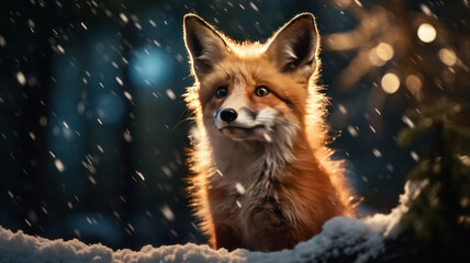 Fototapeta premium fox in the snow