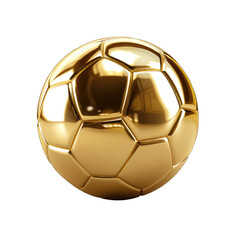 Naklejka premium Golden soccer ball isolated on transparent and white background. PNG transparent