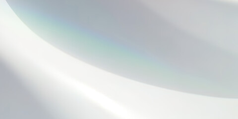 Close-up half-white and  half-grey wavy texture with rainbow gradient reflection of green, blue and purple colors, generative AI background