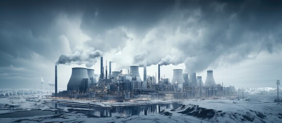 Obraz premium The construction of the power plant involved advanced technology for controlling energy production ensuring the safety of workers and the efficient operation of the factory