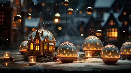 christmas lights in the city