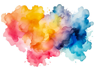 Watercolor colorful stain on a transparent background
