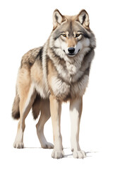 Obraz premium Grey wolf isolated on white background