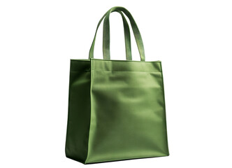 Green fabric shopping bag, cut out