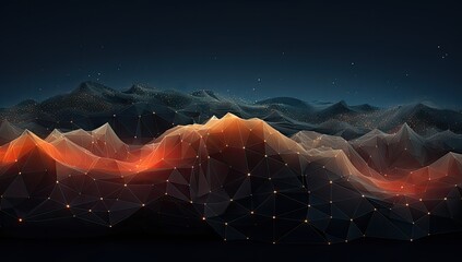 an abstract image of mountains on dark background Generative AI - obrazy, fototapety, plakaty
