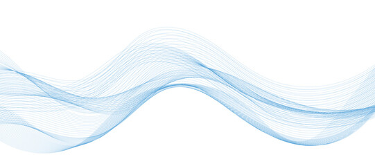 Abstract vector background with smooth color wave. Smoke wavy lines. Vector blue waves background