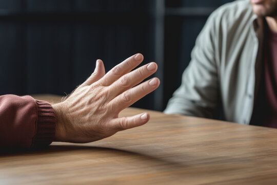 person reaching out for professional help, perhaps through a supportive helpline or therapy session, emphasizing the importance of seeking assistance for mental health challenges