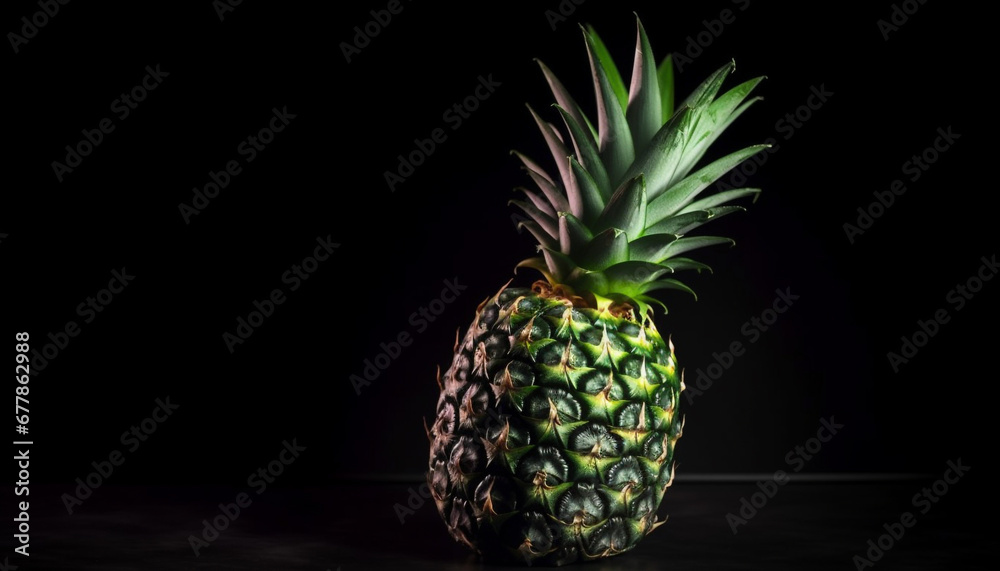 Sticker Juicy pineapple slice, a sweet and healthy tropical snack generated by AI