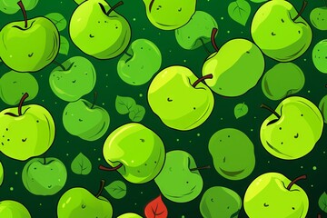 background with apples illustration - 677862926